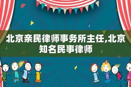 北京親民律師事務所主任,北京知名民事律師