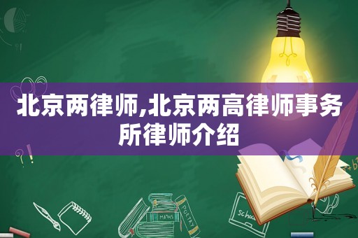 北京兩律師,北京兩高律師事務所律師介紹