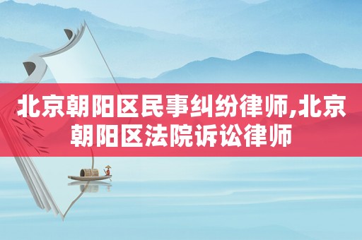 北京朝陽區(qū)民事糾紛律師,北京朝陽區(qū)法院訴訟律師