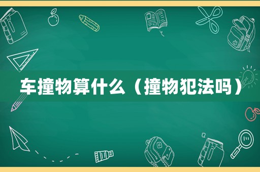車撞物算什么（撞物犯法嗎）