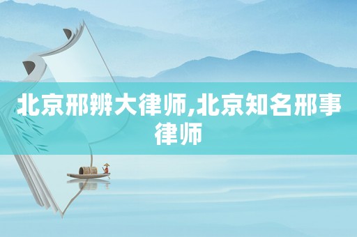北京邢辨大律師,北京知名邢事律師