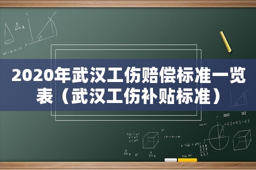 2020年武漢工傷賠償標準一覽表（武漢工傷補貼標準）