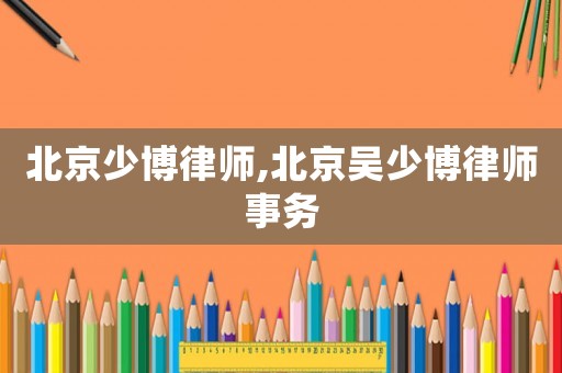 北京少博律師,北京吳少博律師事務