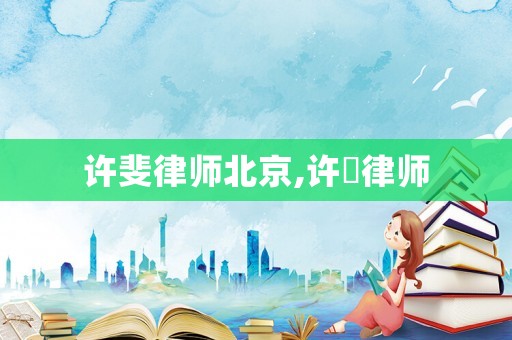 許斐律師北京,許垚律師