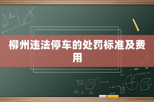 柳州違法停車的處罰標準及費用