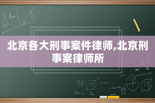 北京各大刑事案件律師,北京刑事案律師所