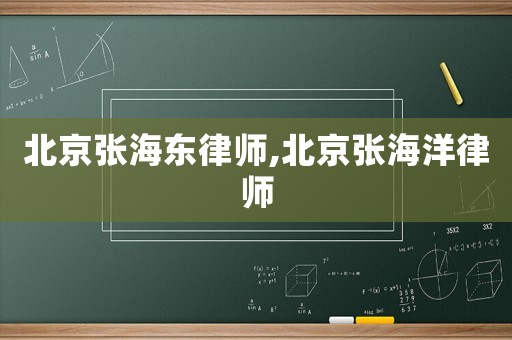 北京張海東律師,北京張海洋律師