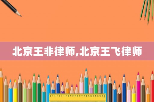 北京王非律師,北京王飛律師