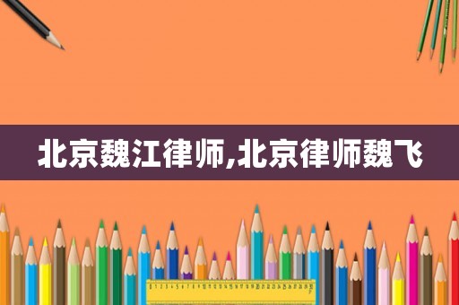 北京魏江律師,北京律師魏飛