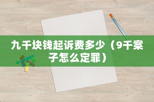 九千塊錢起訴費多少（9千案子怎么定罪）