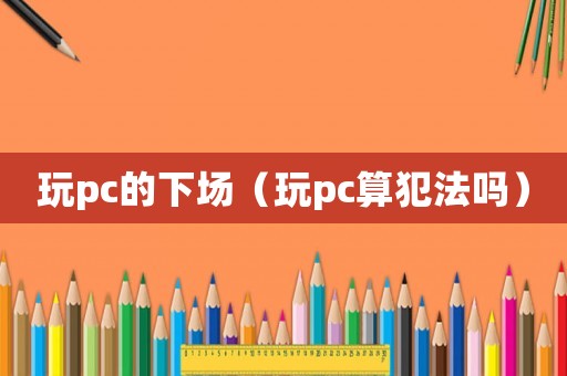 玩pc的下場（玩pc算犯法嗎）