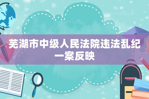 蕪湖市中級人民法院違法亂紀一案反映