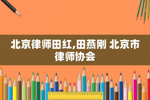 北京律師田紅,田燕剛 北京市律師協會