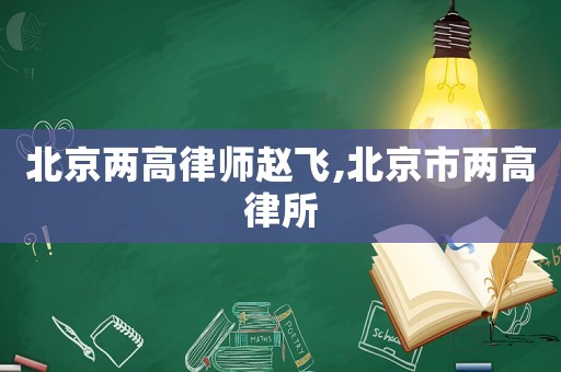 北京兩高律師趙飛,北京市兩高律所