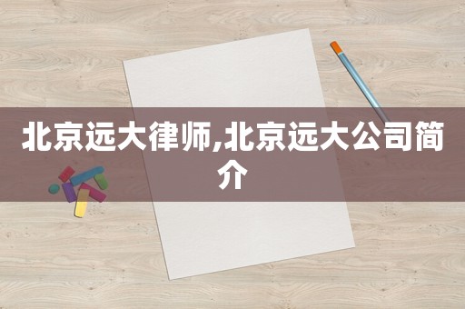 北京遠大律師,北京遠大公司簡介