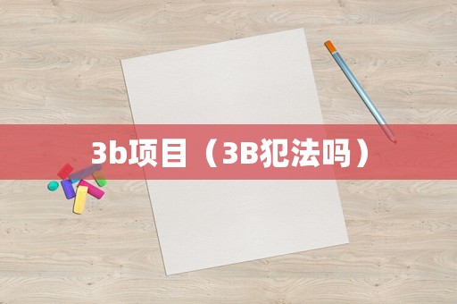 3b項目（3B犯法嗎）