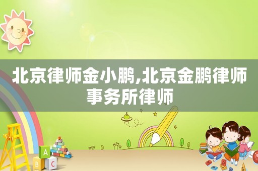 北京律師金小鵬,北京金鵬律師事務所律師
