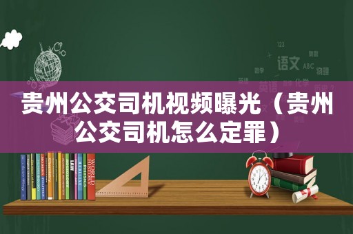 貴州公交司機(jī)視頻曝光（貴州公交司機(jī)怎么定罪）