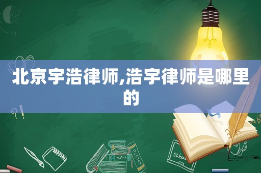 北京宇浩律師,浩宇律師是哪里的