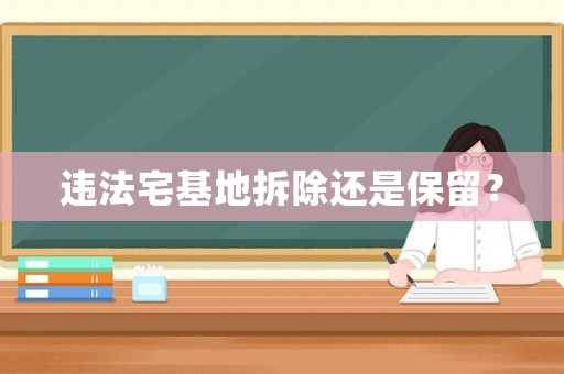 違法宅基地拆除還是保留？