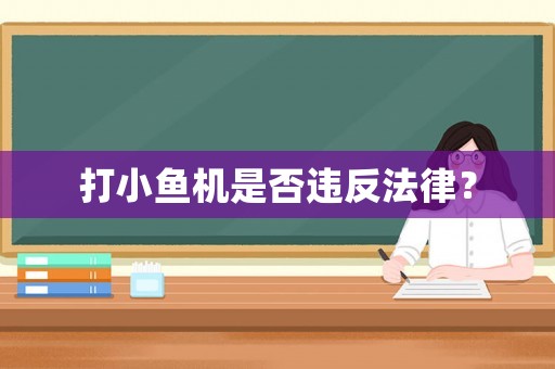 打小魚機是否違反法律？