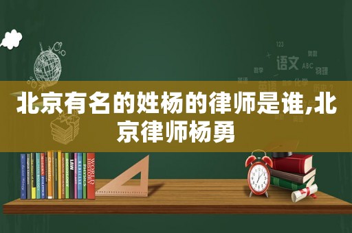 北京有名的姓楊的律師是誰,北京律師楊勇