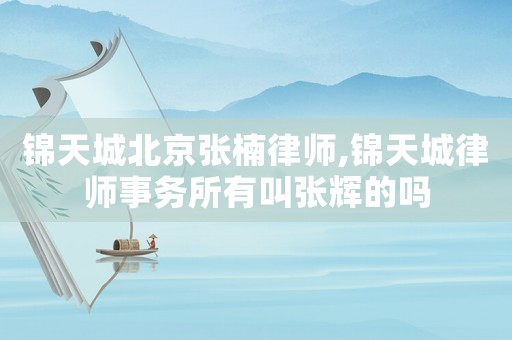 錦天城北京張楠律師,錦天城律師事務所有叫張輝的嗎