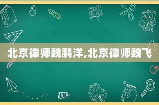 北京律師魏鵬洋,北京律師魏飛