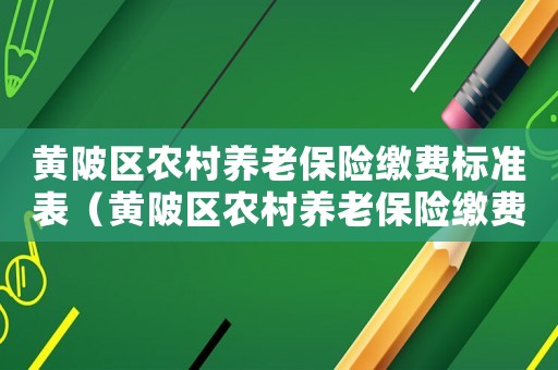 黃陂區農村養老保險繳費標準表（黃陂區農村養老保險繳費標準）