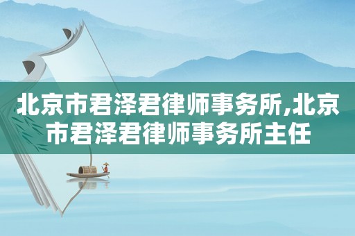 北京市君澤君律師事務所,北京市君澤君律師事務所主任