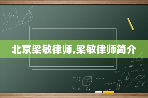 北京梁敏律師,梁敏律師簡介