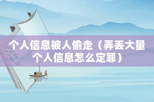 個人信息被人偷走（弄丟大量個人信息怎么定罪）