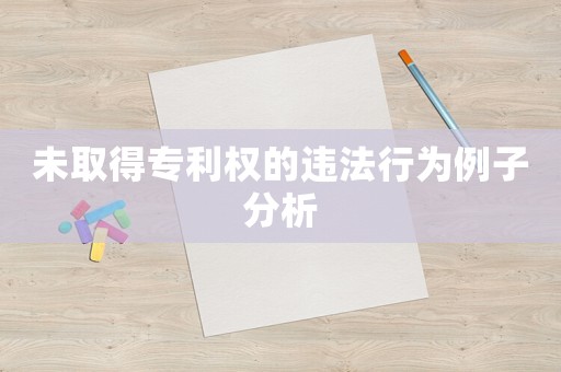 未取得專利權的違法行為例子分析