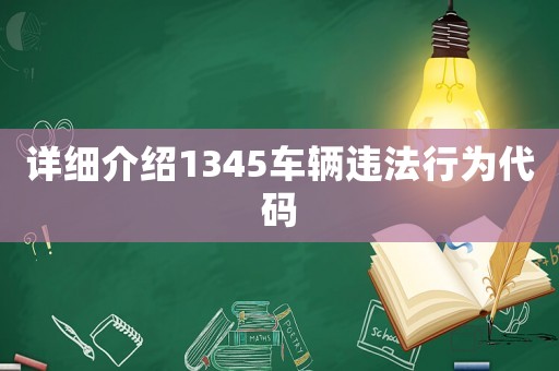 詳細介紹1345車輛違法行為代碼