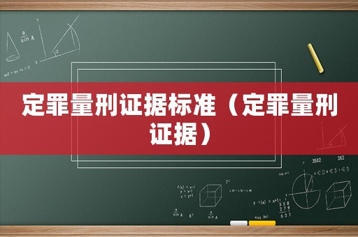 定罪量刑證據標準（定罪量刑證據）