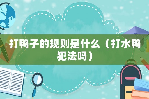 打鴨子的規(guī)則是什么（打水鴨犯法嗎）