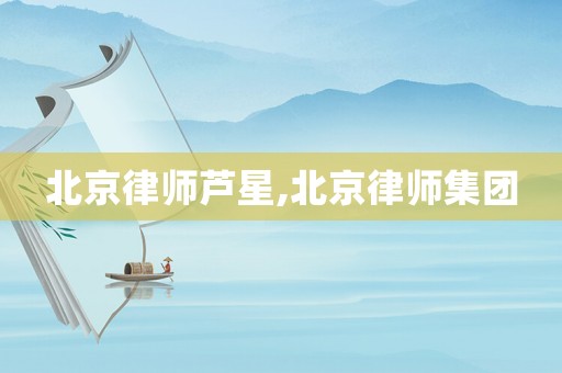 北京律師蘆星,北京律師集團