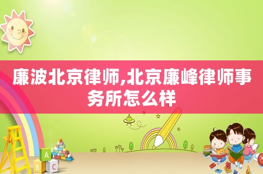 廉波北京律師,北京廉峰律師事務所怎么樣