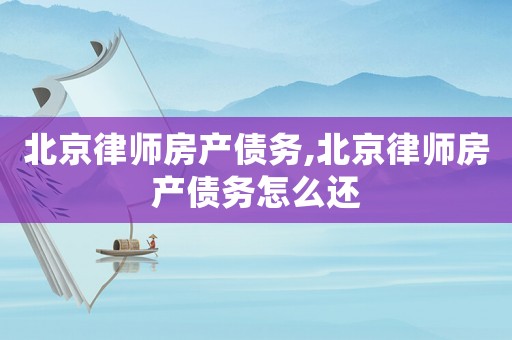 北京律師房產債務,北京律師房產債務怎么還