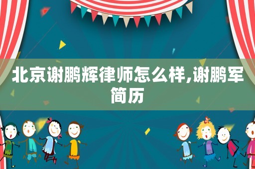 北京謝鵬輝律師怎么樣,謝鵬軍簡歷