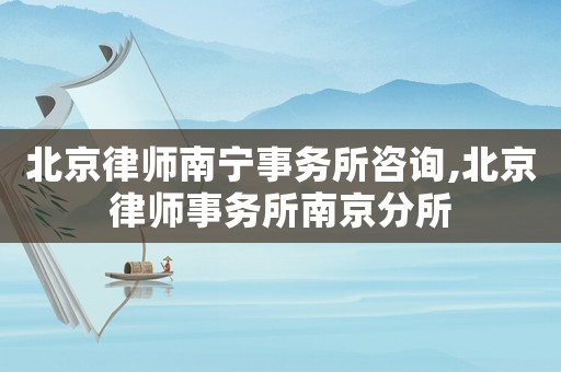 北京律師南寧事務所咨詢,北京律師事務所南京分所