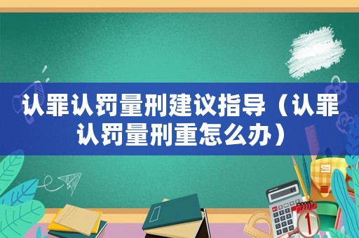 認罪認罰量刑建議指導（認罪認罰量刑重怎么辦）