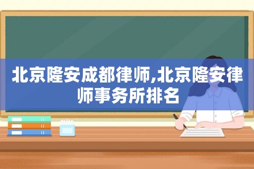 北京隆安成都律師,北京隆安律師事務所排名