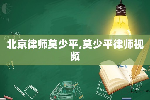 北京律師莫少平,莫少平律師視頻