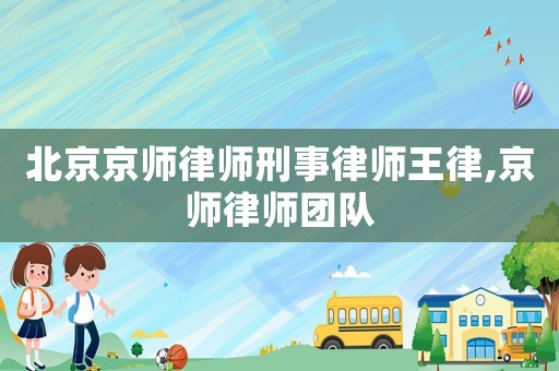 北京京師律師刑事律師王律,京師律師團隊