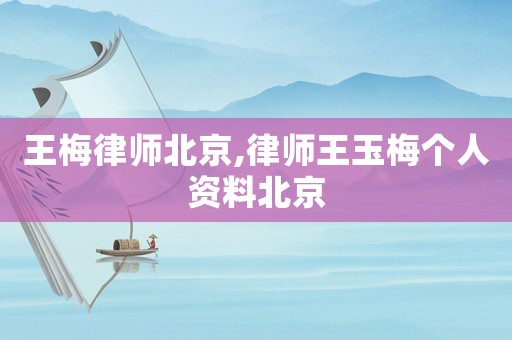 王梅律師北京,律師王玉梅個人資料北京