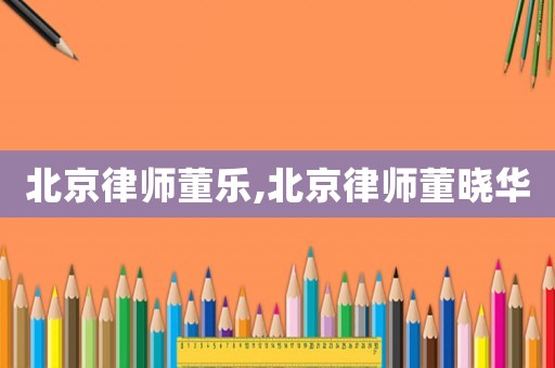 北京律師董樂,北京律師董曉華