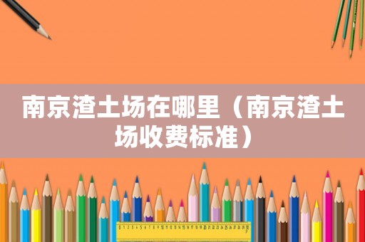 南京渣土場在哪里（南京渣土場收費標準）