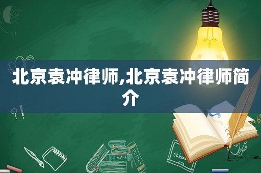 北京袁沖律師,北京袁沖律師簡介