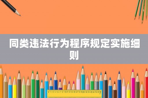 同類違法行為程序規定實施細則